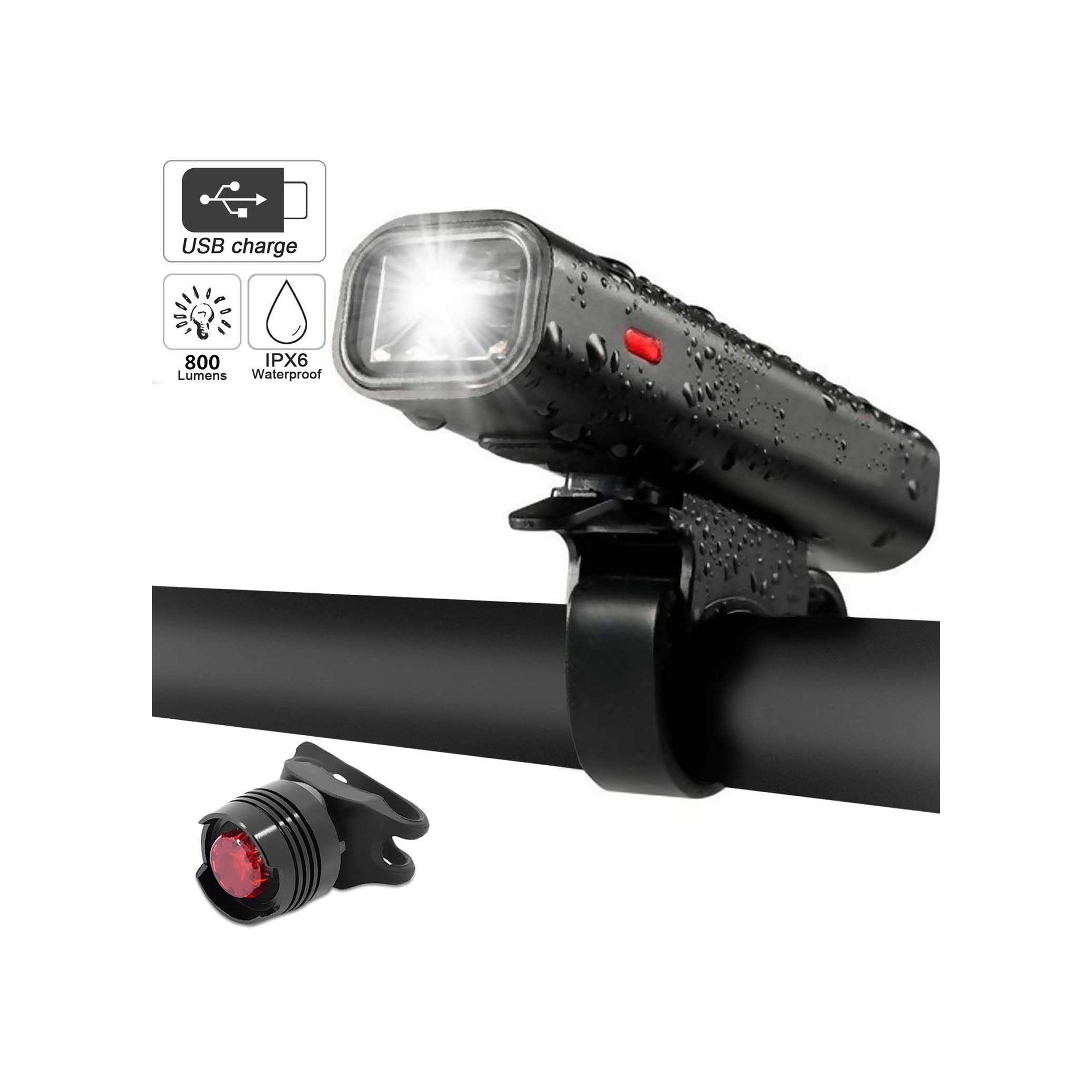 Side perspective of the Muvon Mobility Front LED Light, highlighting the adjustable mounting hinge and compact, durable housing designed for easy installation.