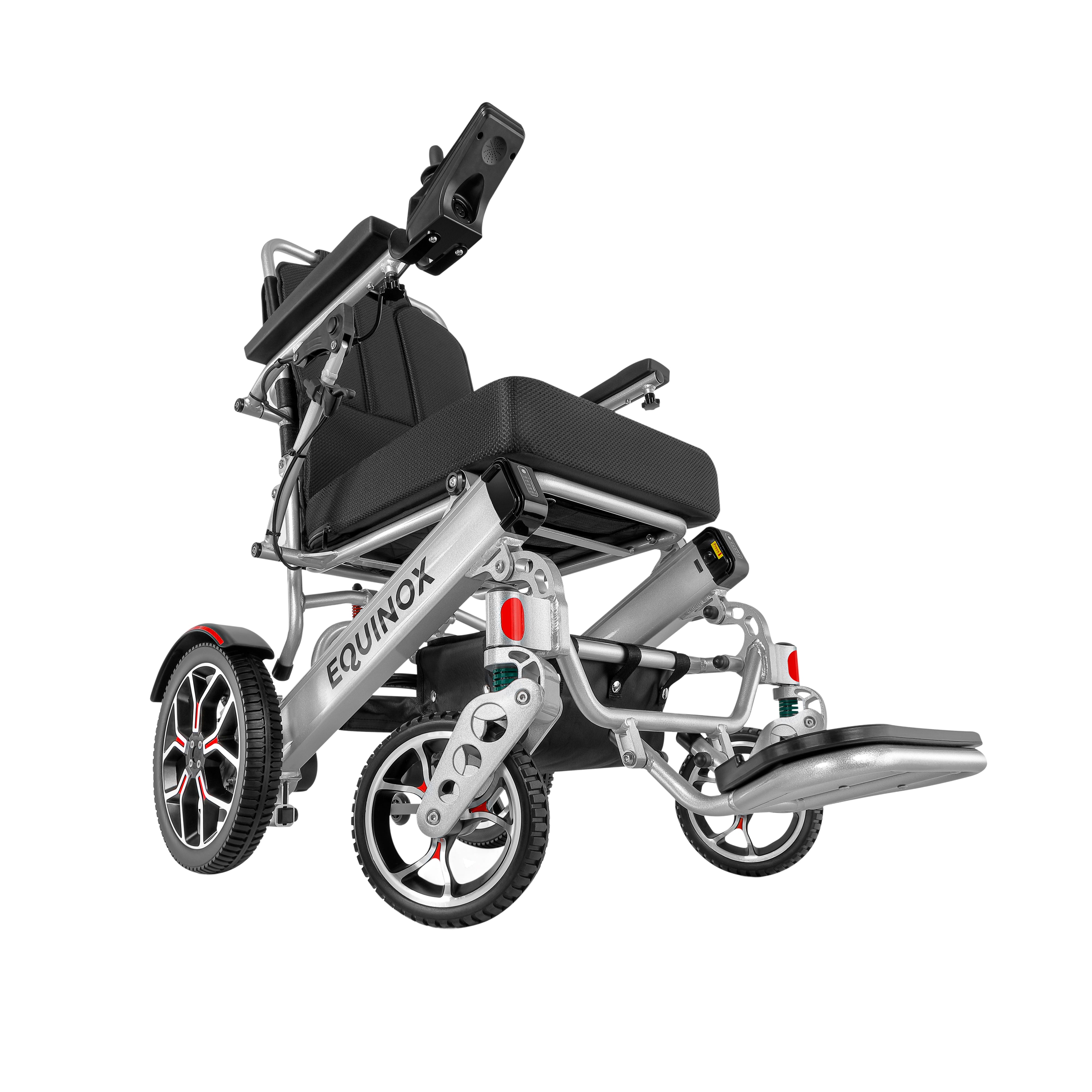 Side profile of the Muvon Equinox power wheelchair
