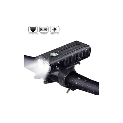 Front-facing view of the Muvon Mobility Front LED Headlight accessory, showing the dual-lamp design and mounting bracket.